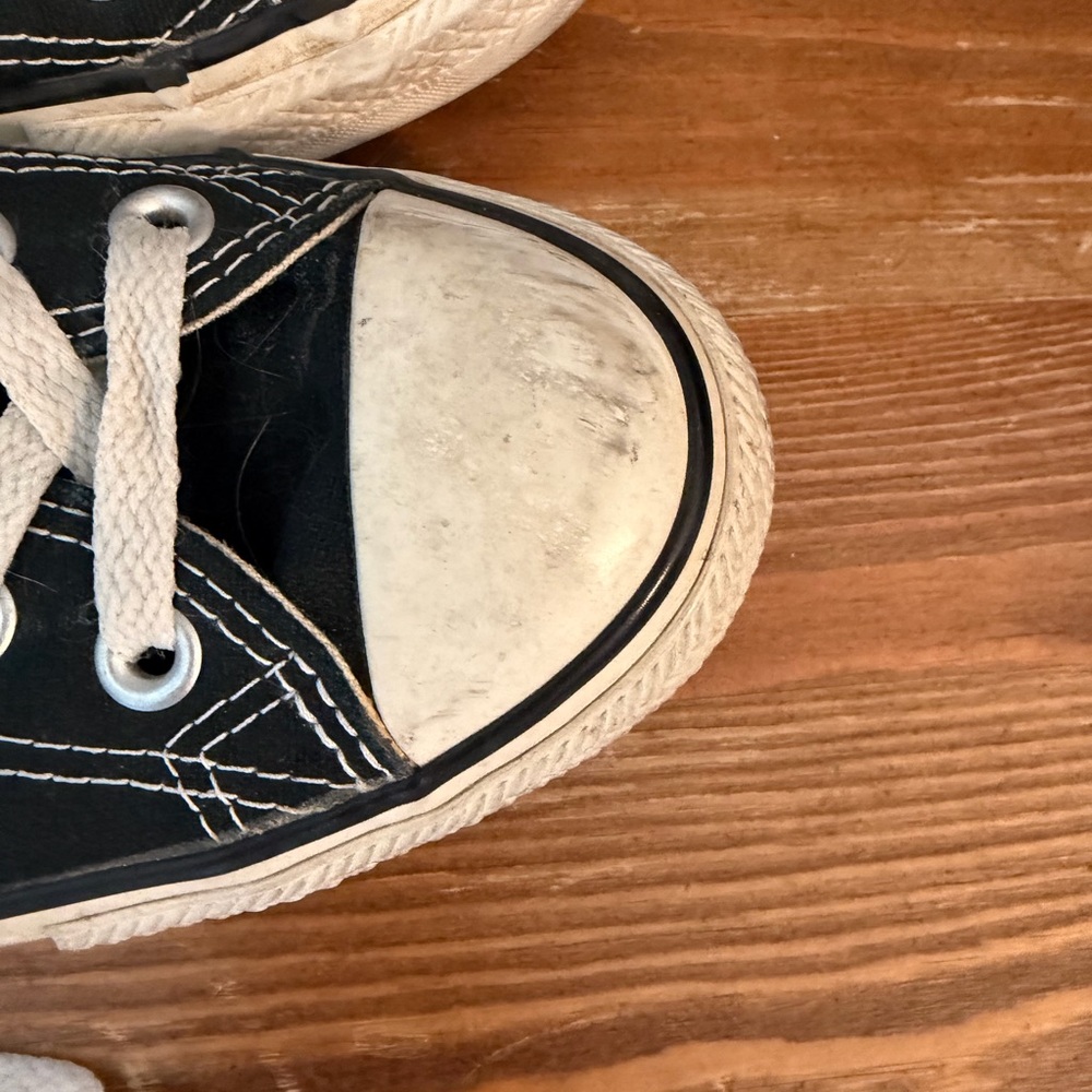 Converse Black Canvas Low-Top Sneakers with White Accents - Picture 3 of 3